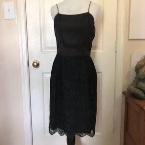 Vintage 1950s Suzy Perette New York Black Lace Dress / Scallop Hem (S)